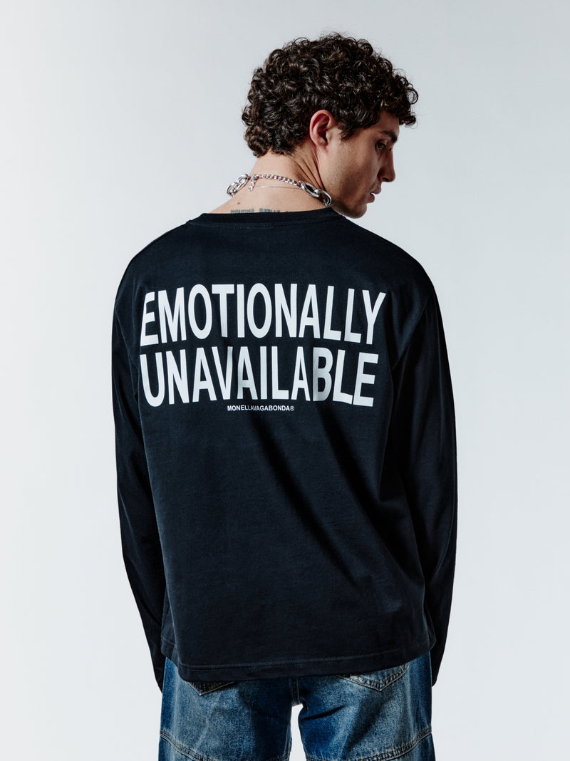 EMOTIONALLY UNAVAILABLE LONGSLEEVE - BLACK