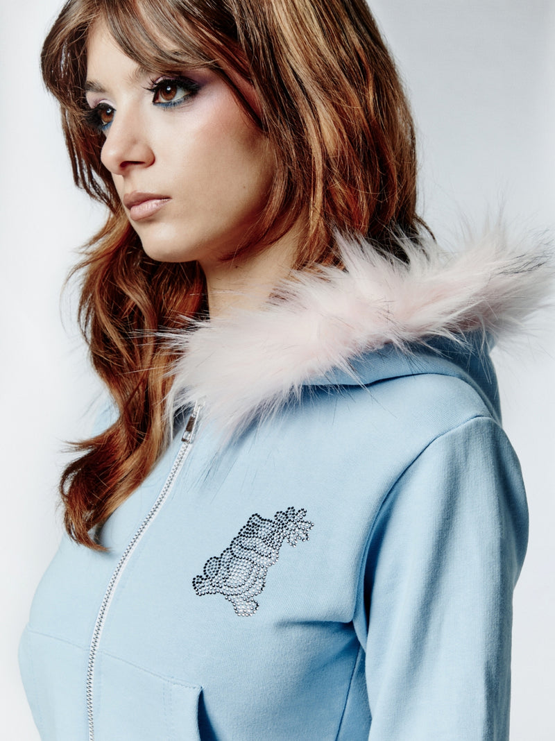 HOT WINTER HOODIE - BABY BLU