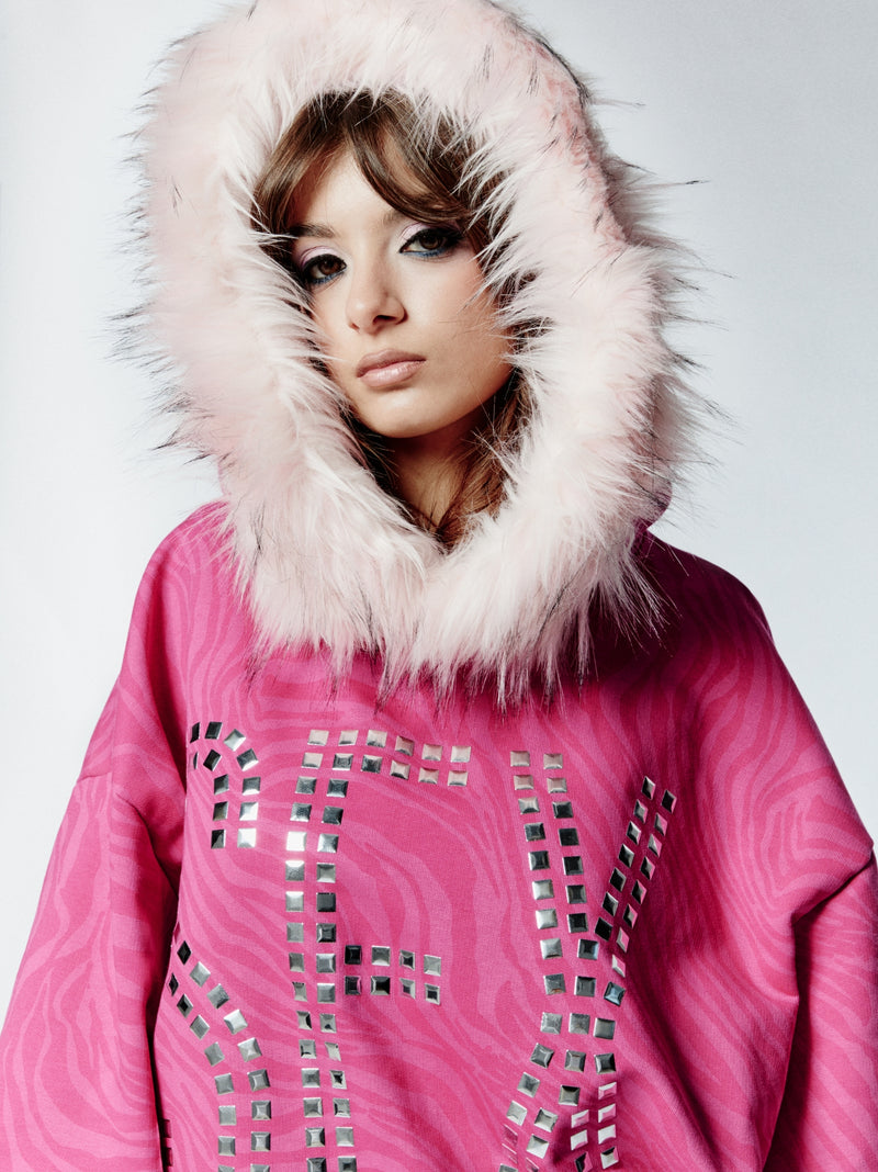 S3XY HOODIE ZEBRA PINK