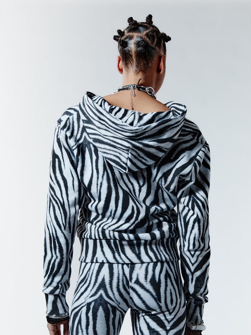 ZEBRA BITE HOODIE - WHITE