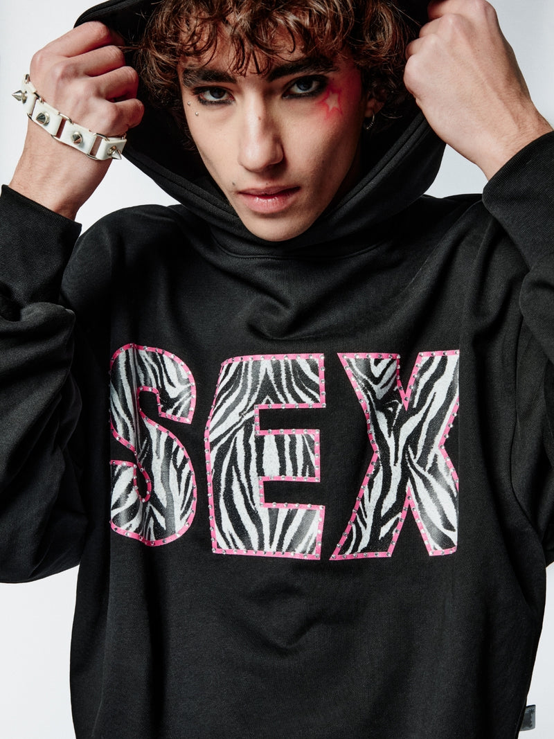 S3XY HOODIE ZEBRA BLACK