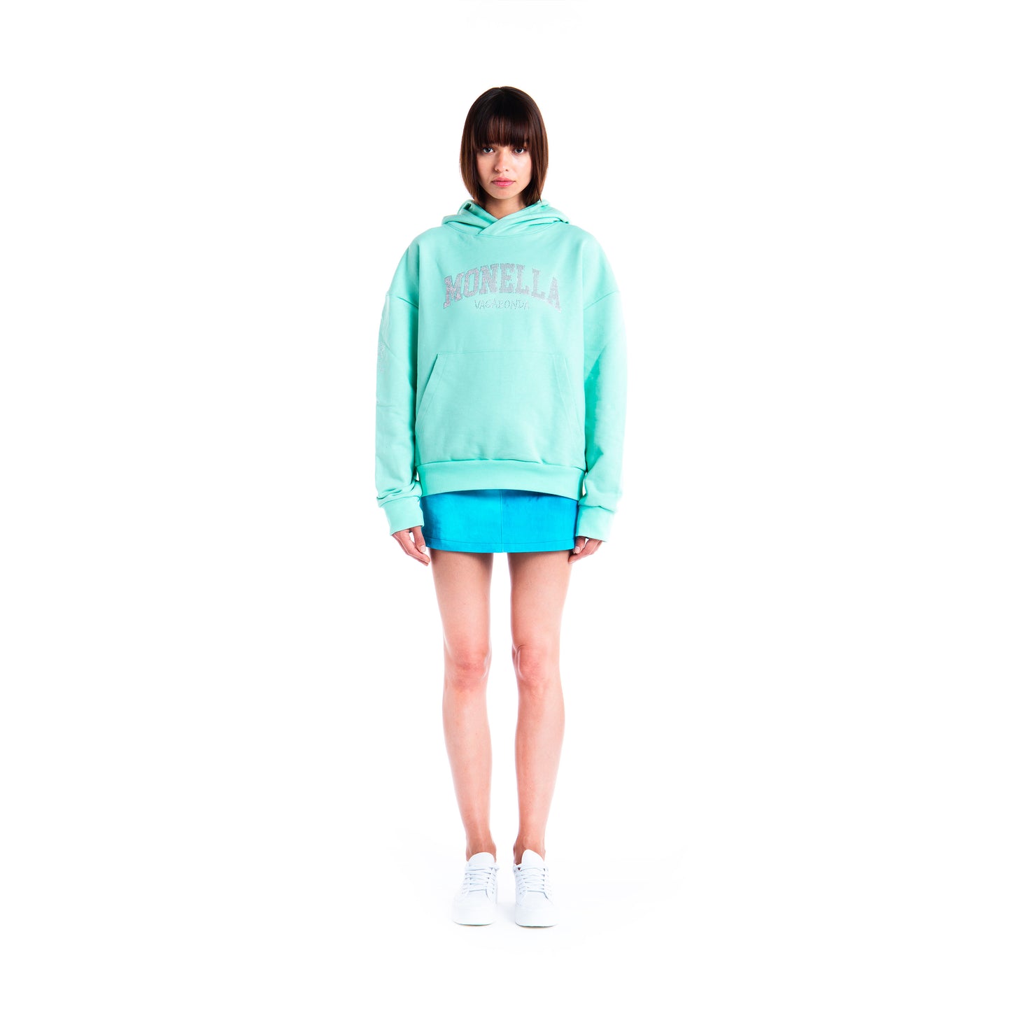 Crystal boxy hoodie - Verde Acqua
