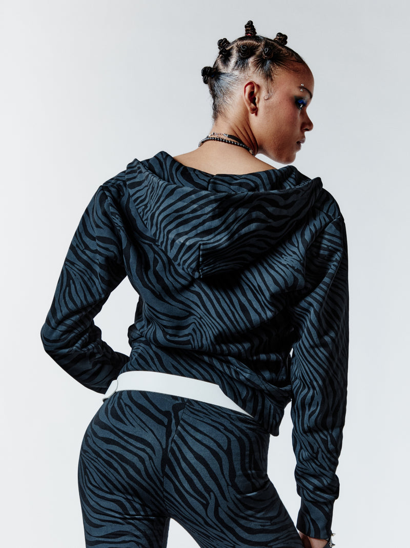 ZEBRA BITE HOODIE - BLACK