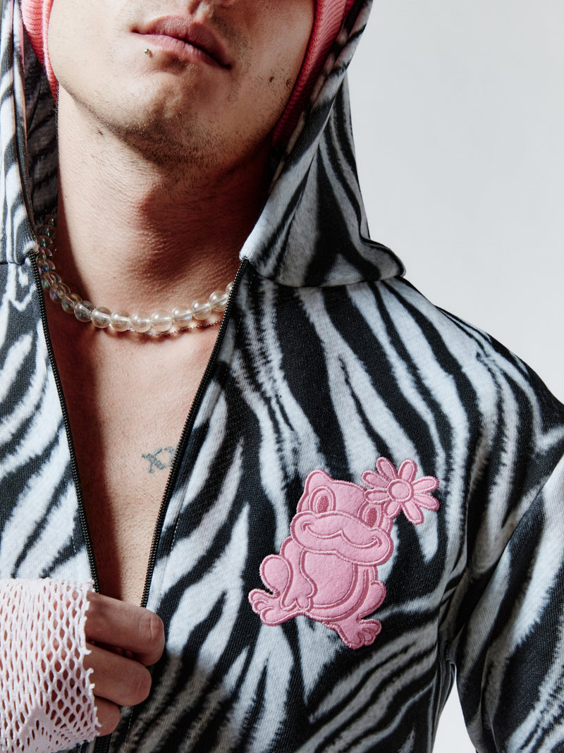 ZEBRA BITE HOODIE - WHITE