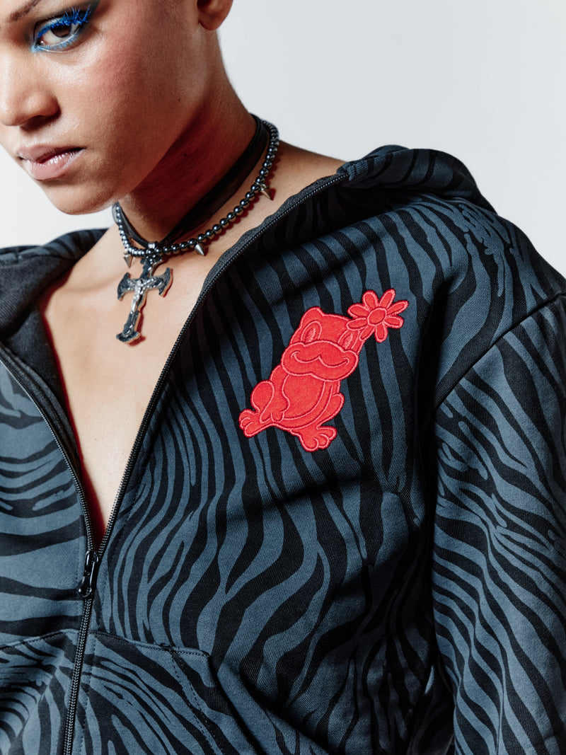 ZEBRA BITE HOODIE - BLACK