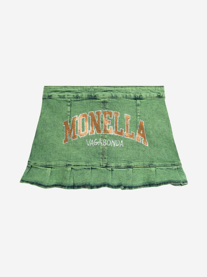 Iconic Monella Denim Skirt - Green