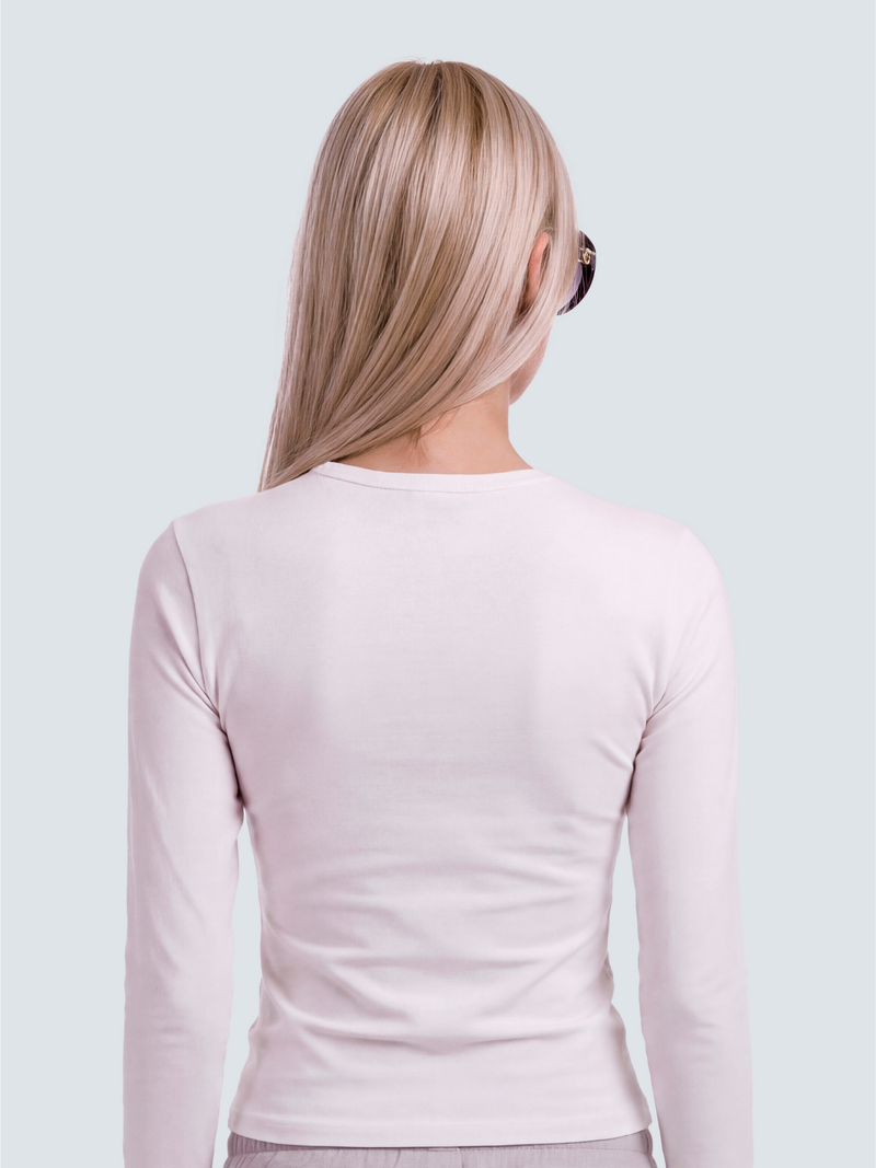 Monella Snatched Long-Sleeve White
