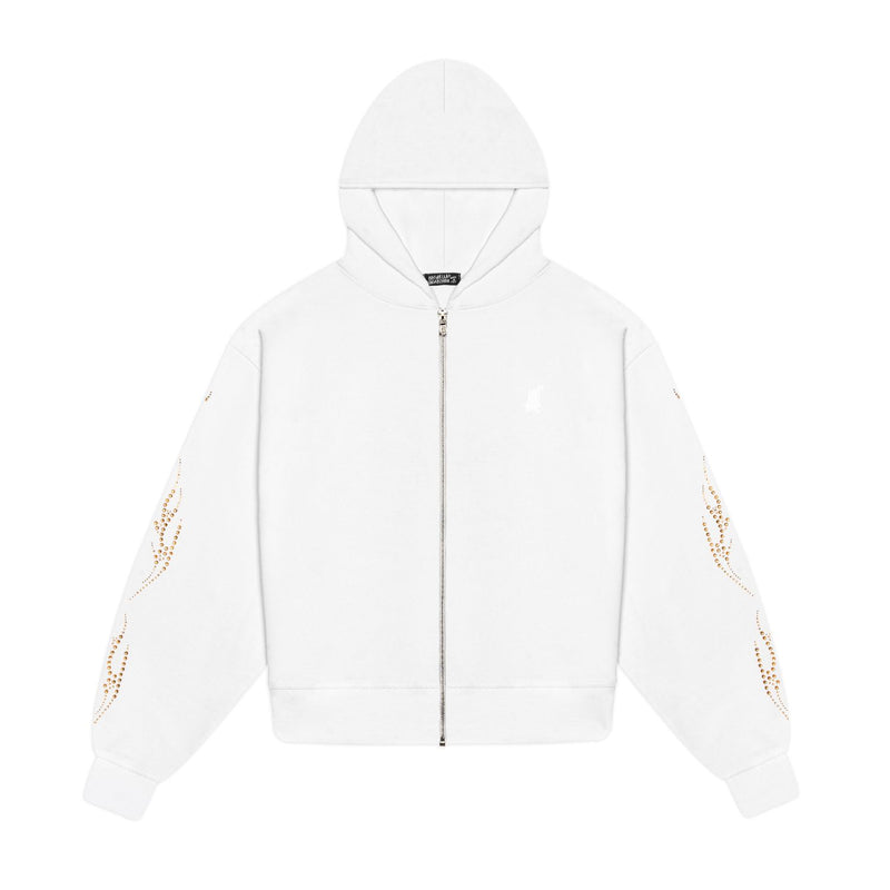 Racing Zip Hoodie - Bianco