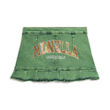 Iconic Monella Denim Skirt - Green