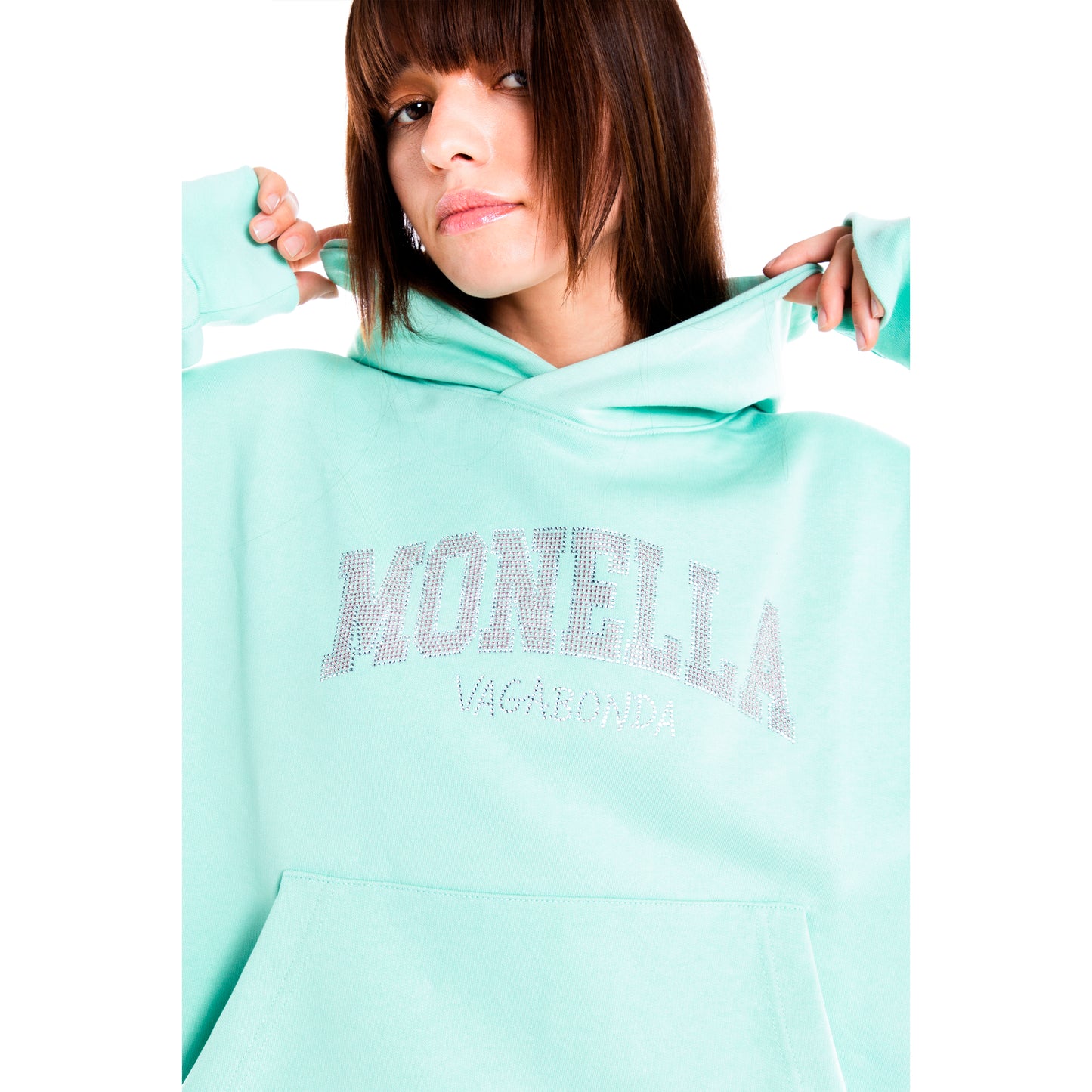 Crystal boxy hoodie - Verde Acqua