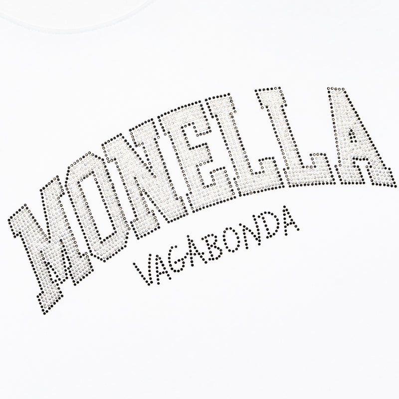 Monella Crystal Crop t-shirt - Bianco
