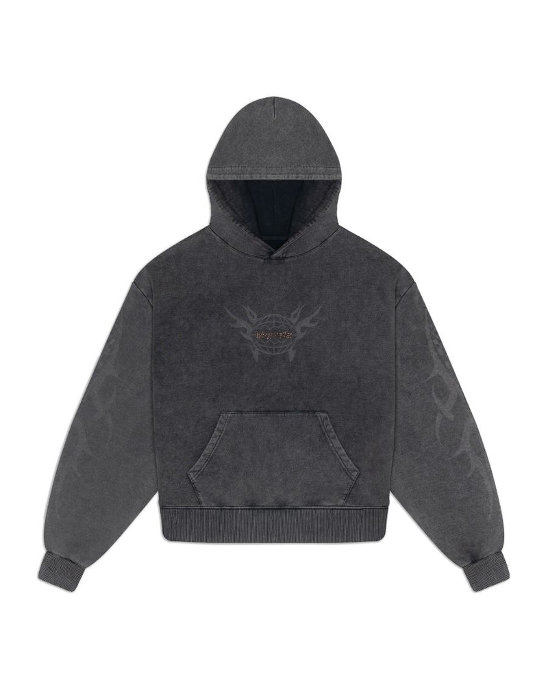 Flame Hoodie - Washed Black