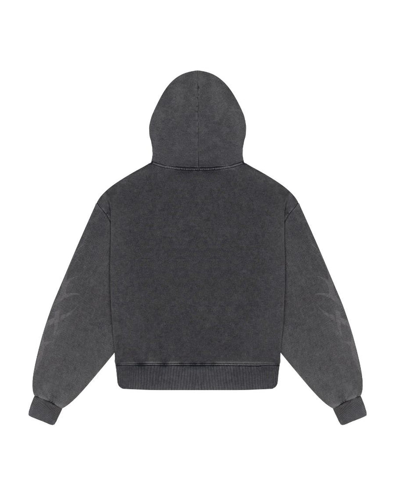 Flame Hoodie - Washed Black