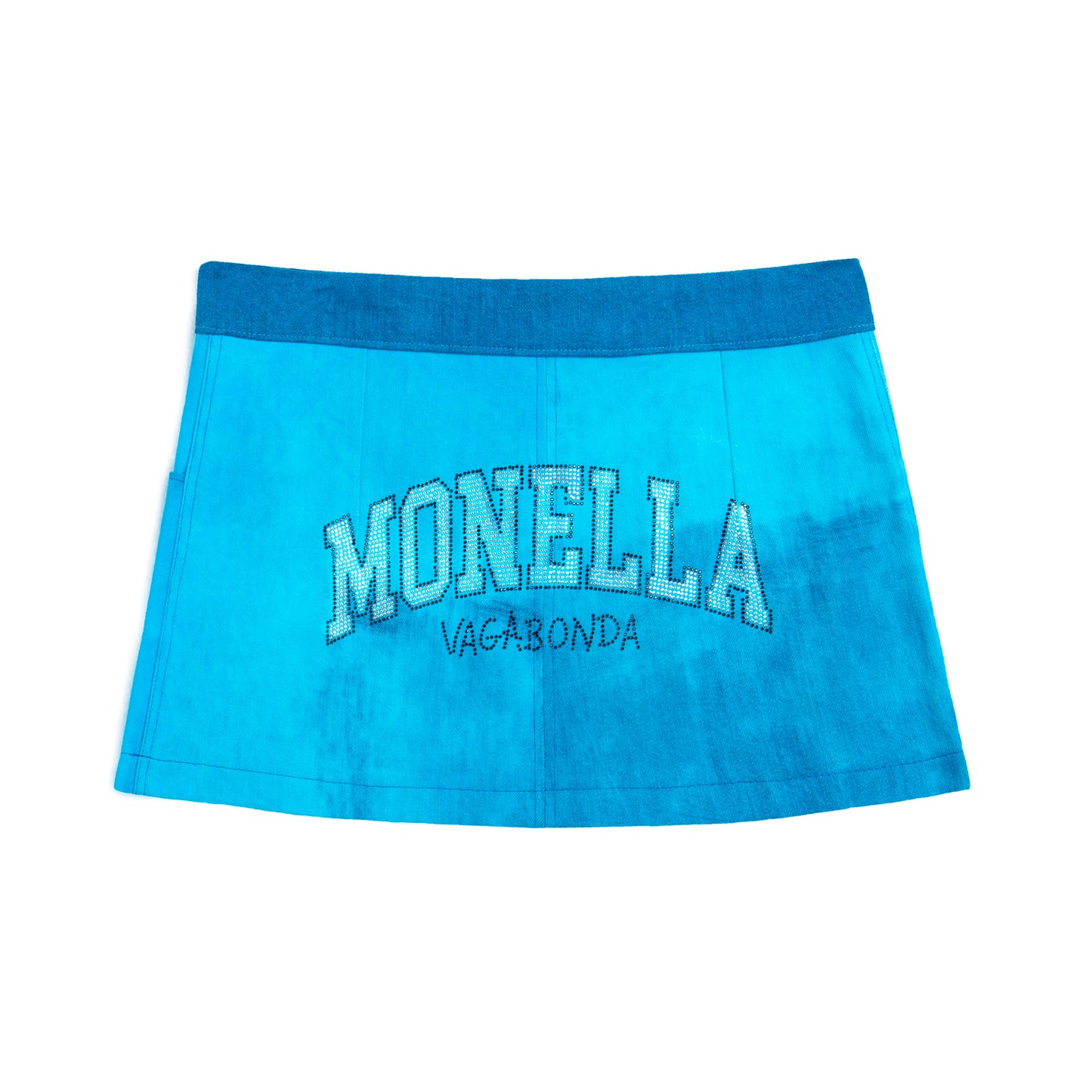 Denim washed blue skirt