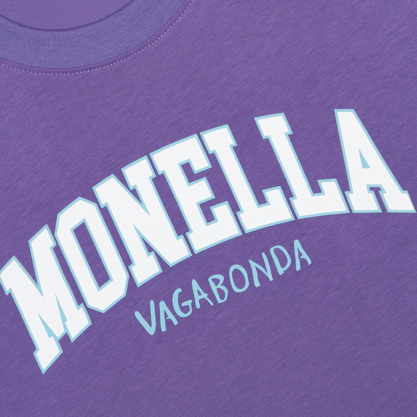 T-shirt crop Monella College - Lilla