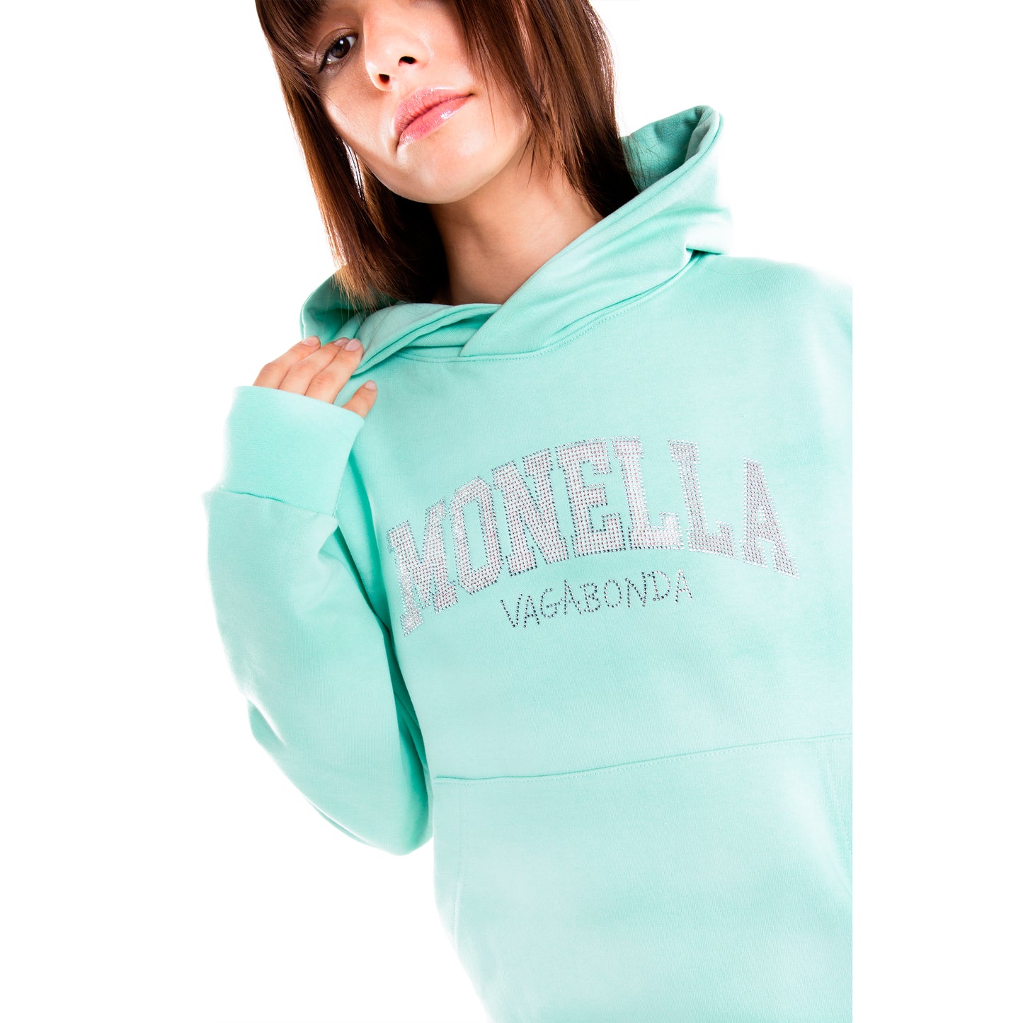 Crystal boxy hoodie - Verde Acqua