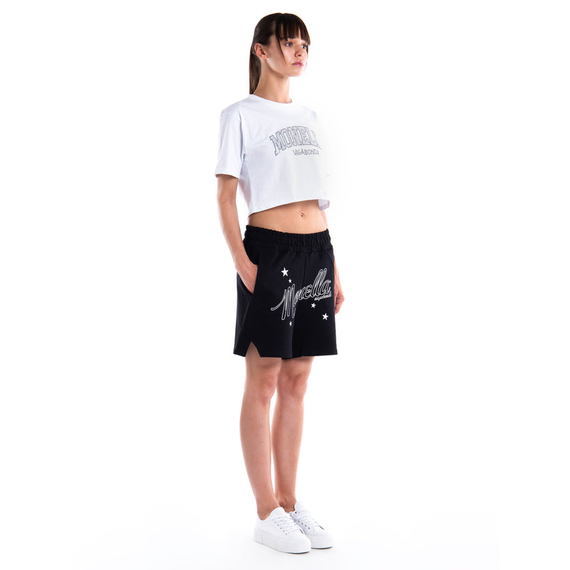 Monella Crystal Crop t-shirt - Bianco