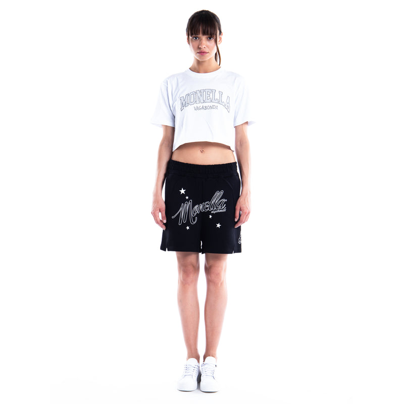 Monella Crystal Crop t-shirt - Bianco
