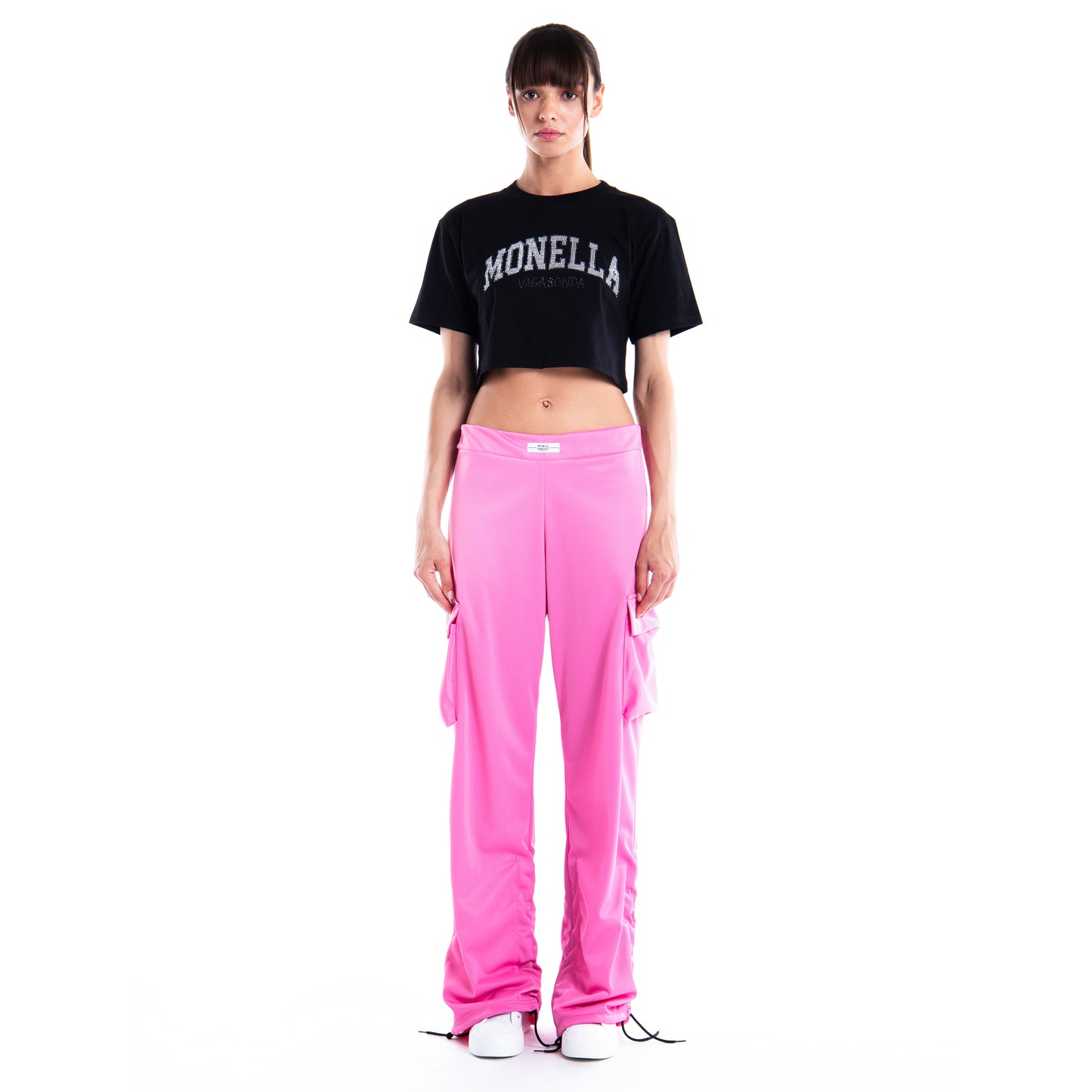 Monella Crystal Crop t-shirt - Nero