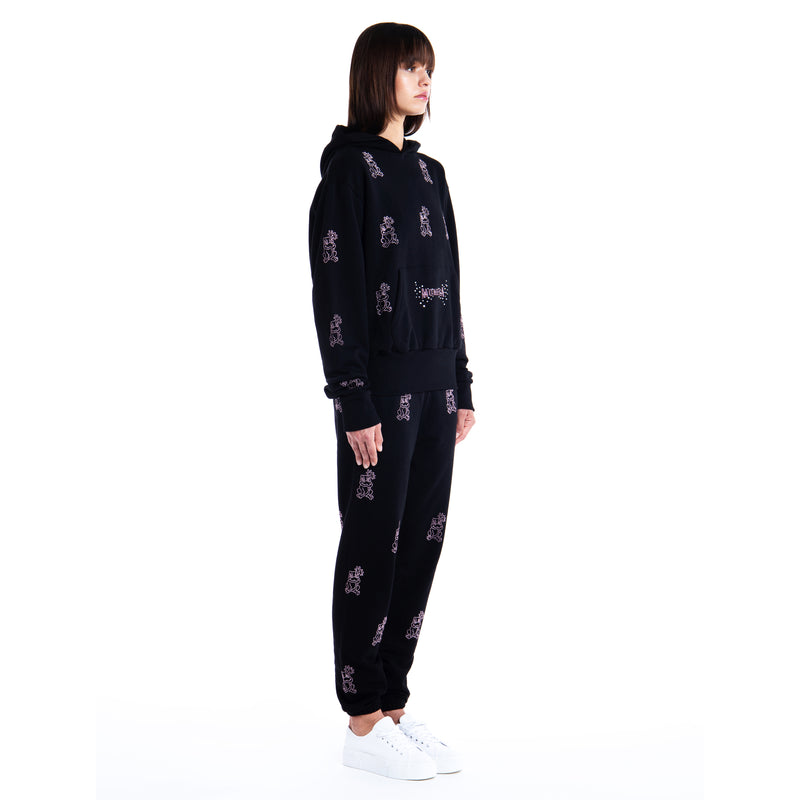 Froggy Crystal Hoodie - Black