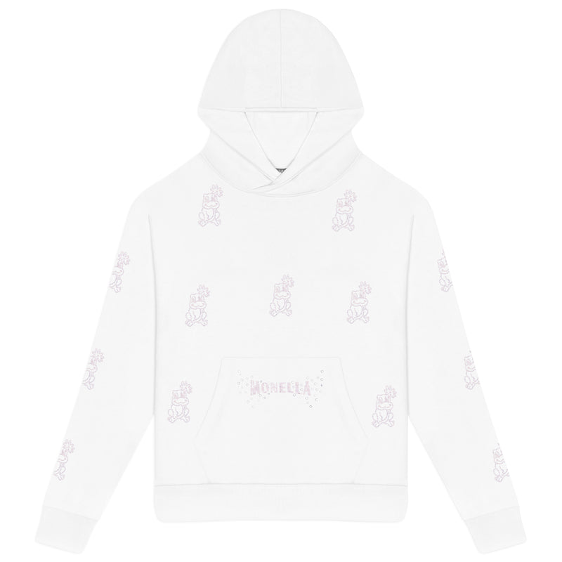 Froggy Crystal Hoodie - White