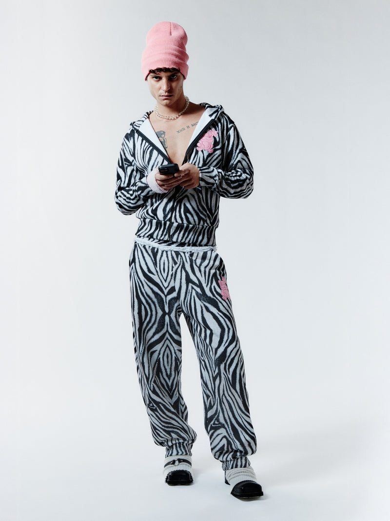 ZEBRA BITE SWEATPANTS - WHITE