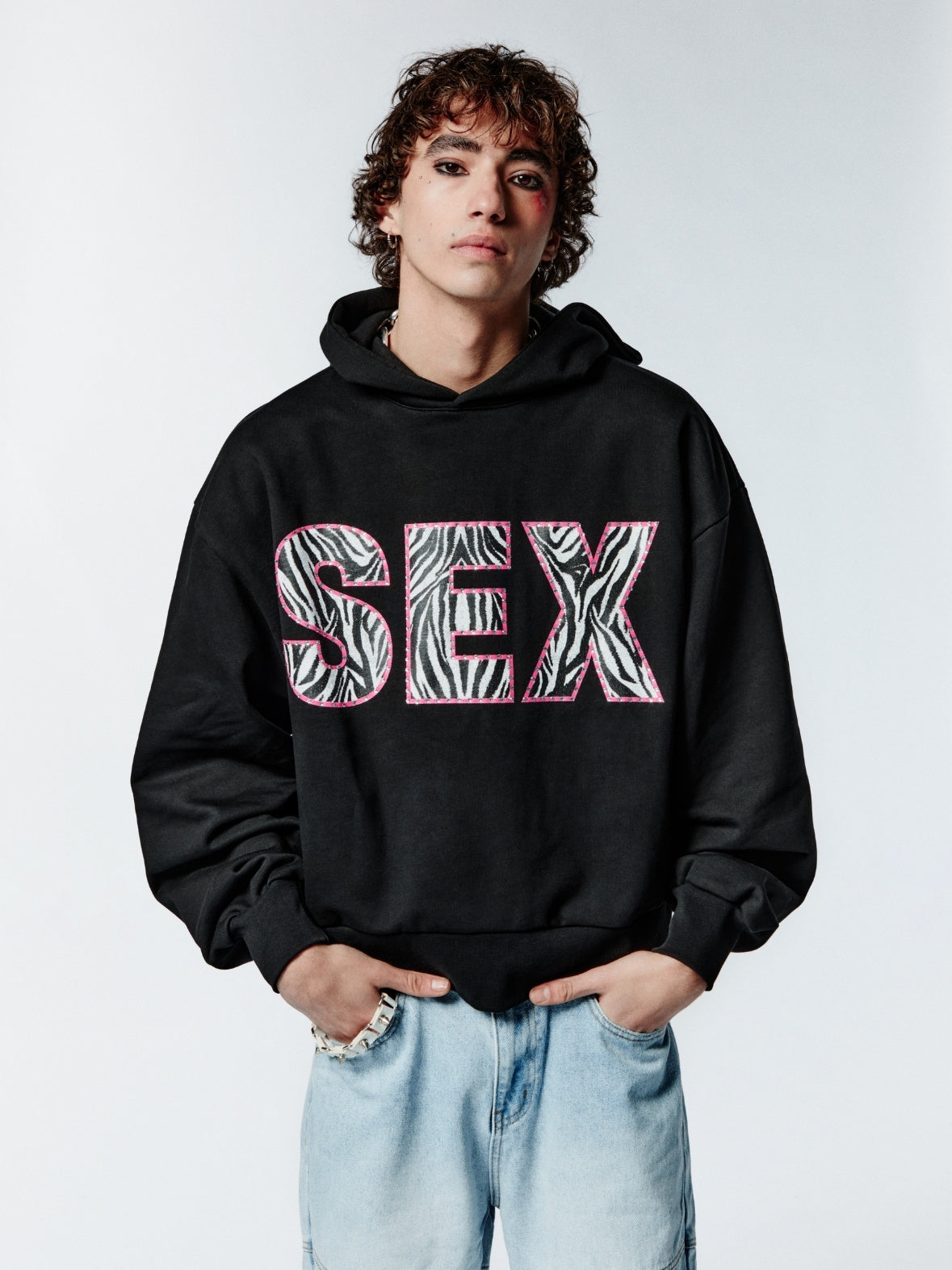 S3XY HOODIE ZEBRA BLACK