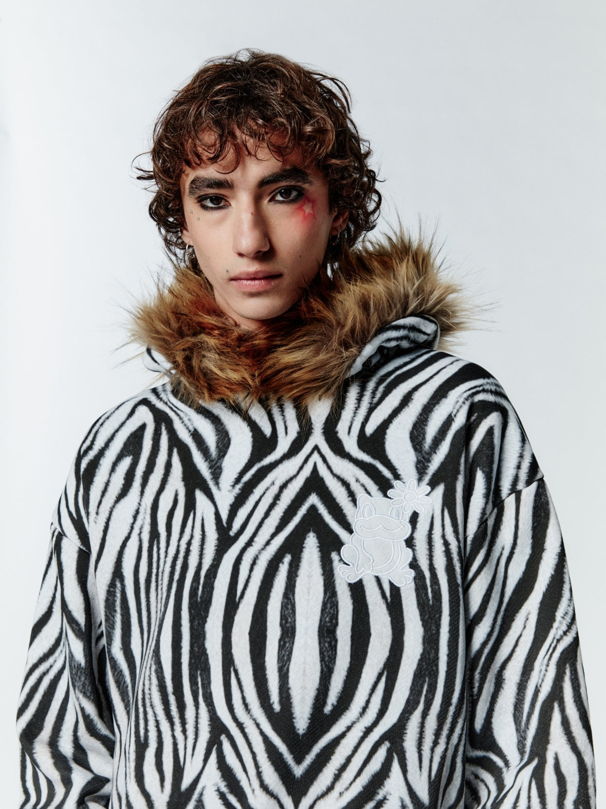 FUR ZEBRA HOODIE