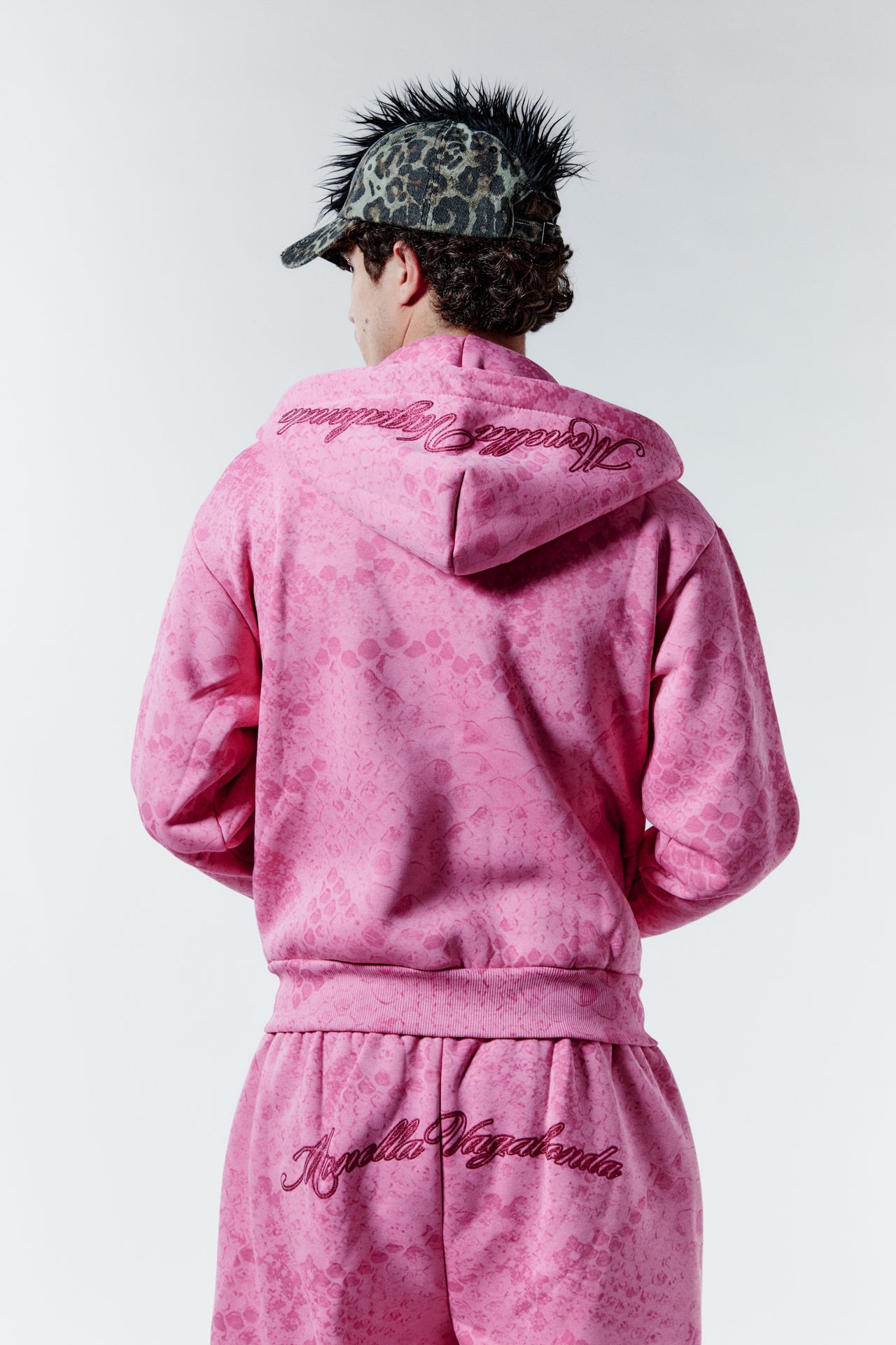 Phyton Crop Zip Hoodie baby pink