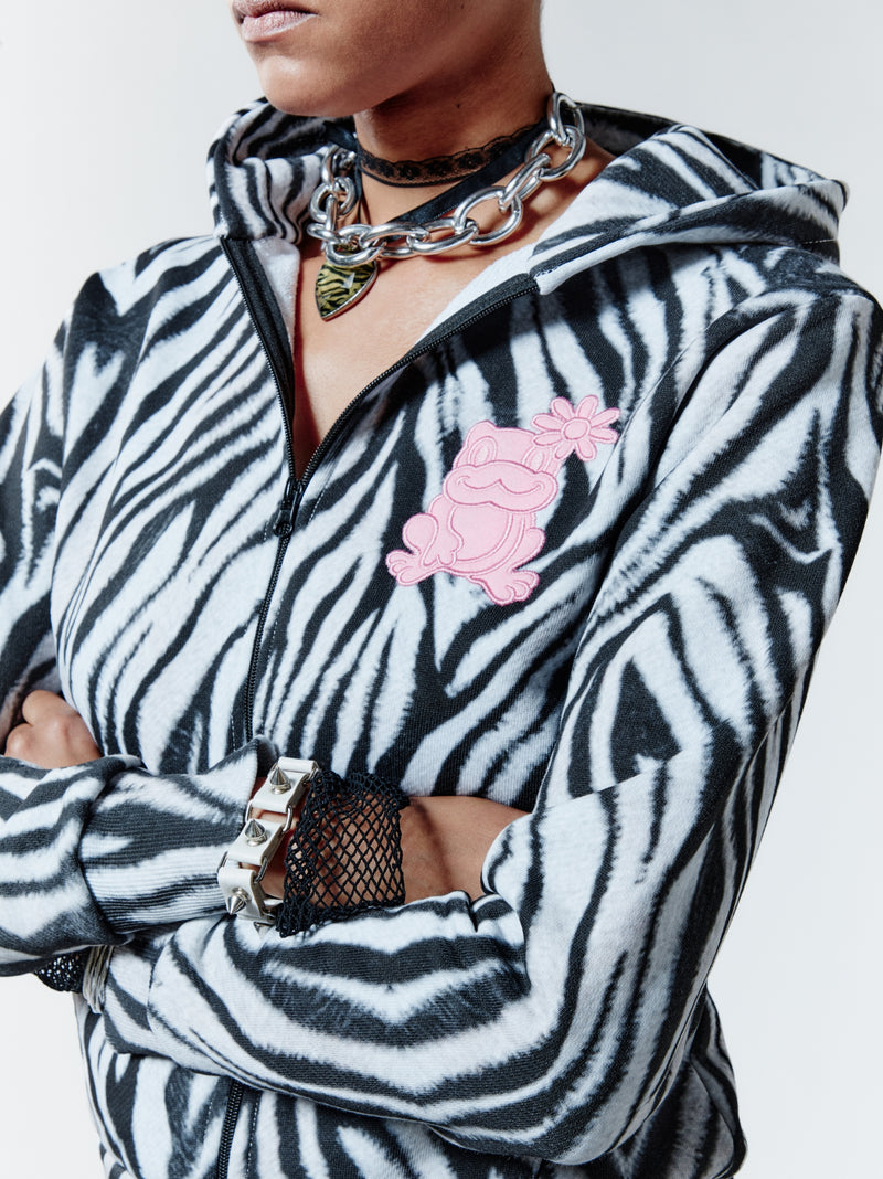 ZEBRA BITE HOODIE - WHITE