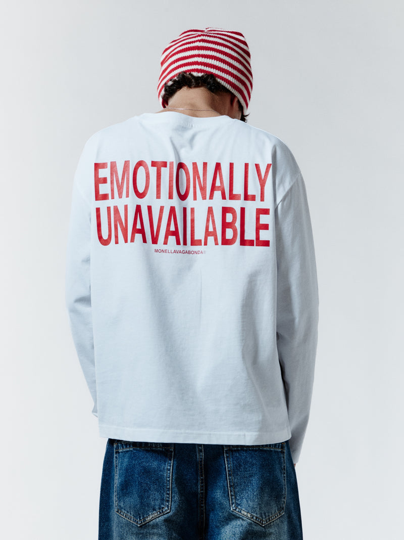 EMOTIONALLY UNAVAILABLE LONGSLEEVE - WHITE
