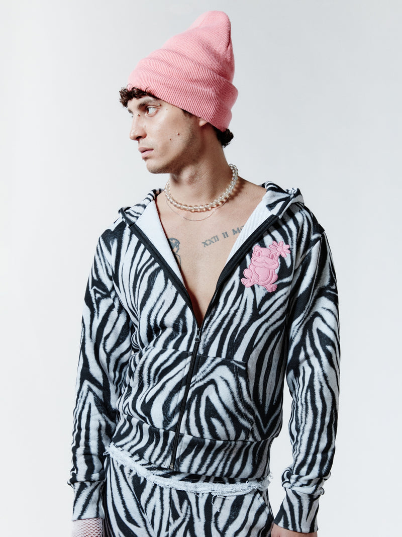 ZEBRA BITE HOODIE - WHITE