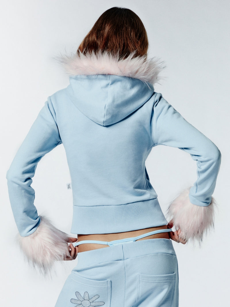 HOT WINTER HOODIE - BABY BLU