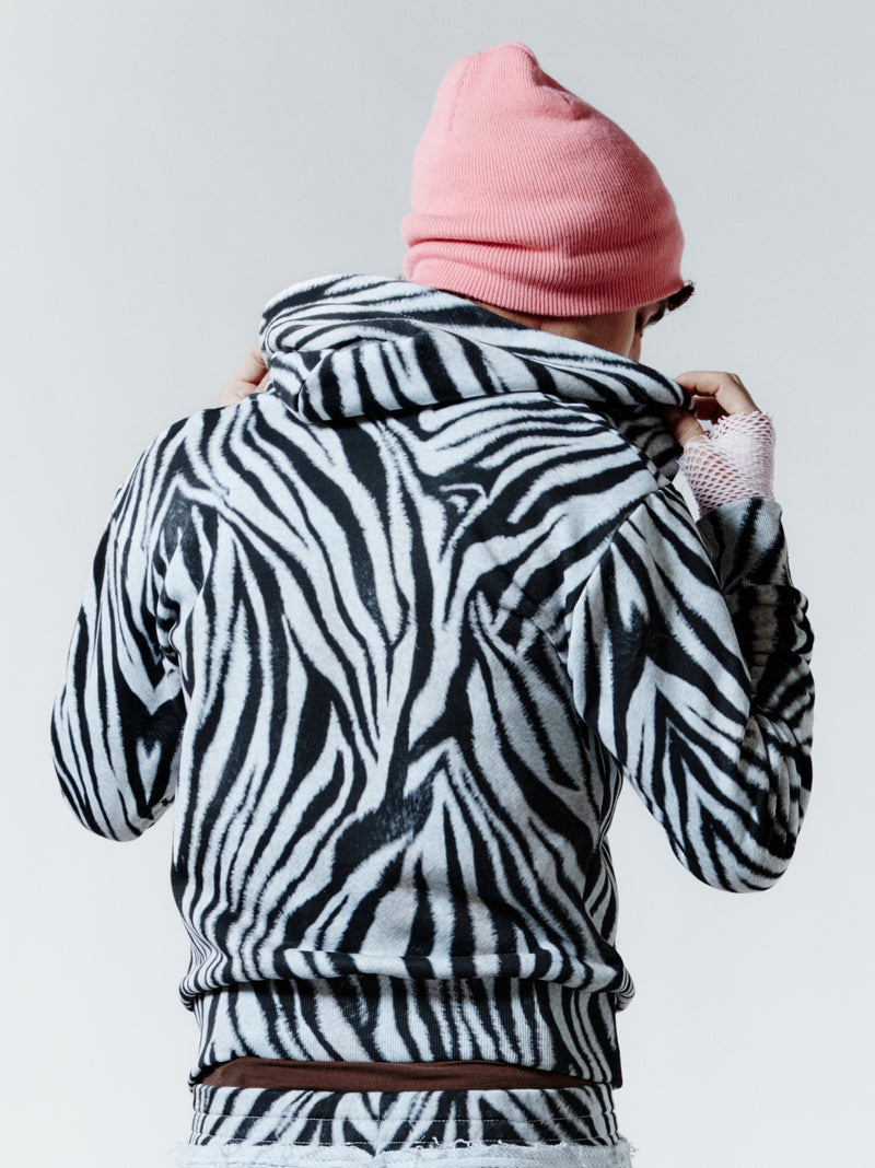 ZEBRA BITE HOODIE - WHITE