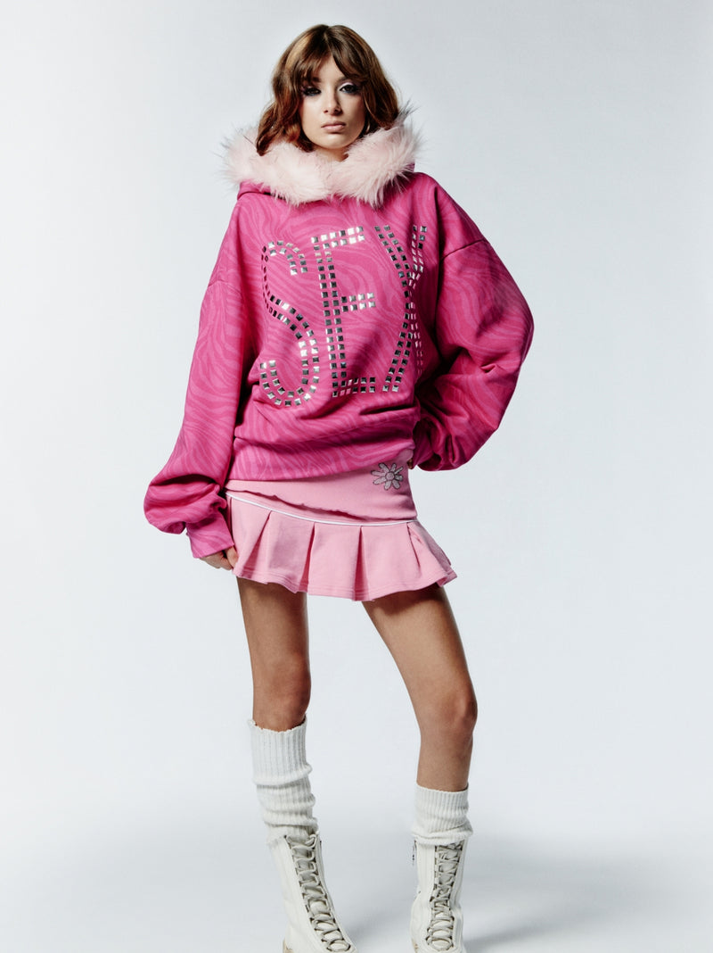 S3XY HOODIE ZEBRA PINK
