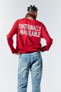 EMOTIONALLY UNAVAILABLE LONGSLEEVE - RED