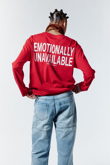 EMOTIONALLY UNAVAILABLE LONGSLEEVE - RED