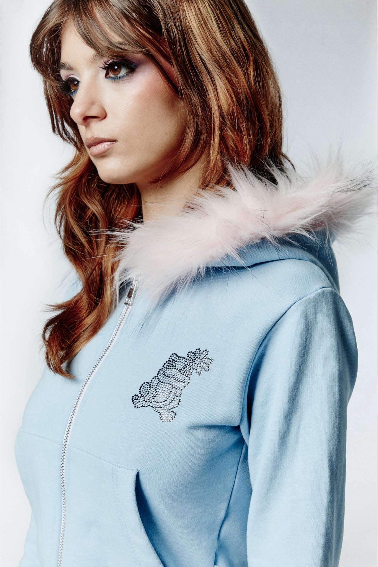 HOT WINTER HOODIE - BABY BLU