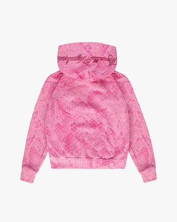 Phyton Crop Zip Hoodie baby pink