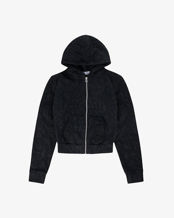 Phyton Crop Zip Hoodie black