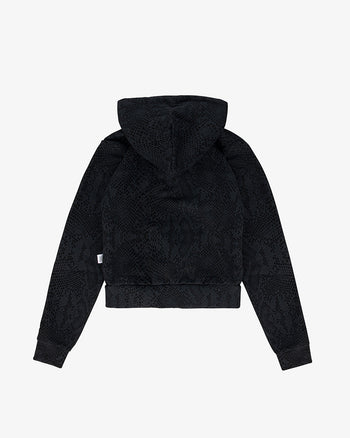 Phyton Crop Zip Hoodie black