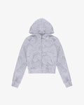 Phyton Crop Zip Hoodie off white