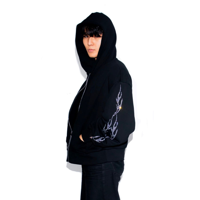 Racing Zip Hoodie - Nero