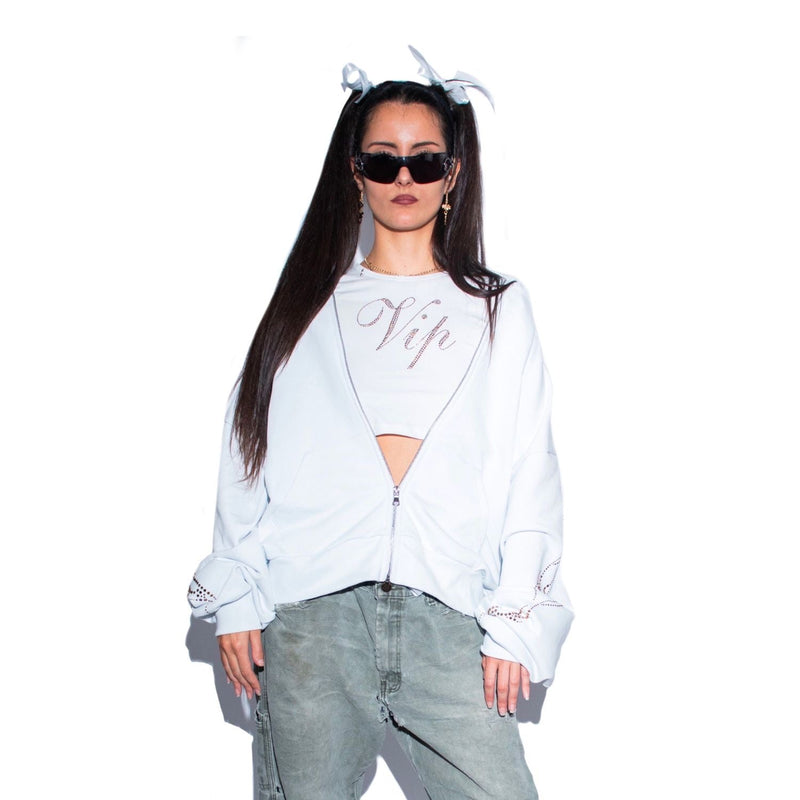 Racing Zip Hoodie - Bianco