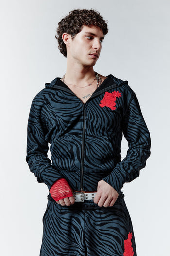 ZEBRA BITE HOODIE - BLACK