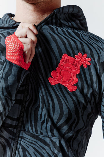 ZEBRA BITE HOODIE - BLACK