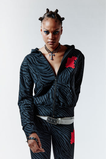ZEBRA BITE HOODIE - BLACK