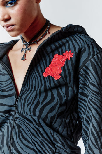 ZEBRA BITE HOODIE - BLACK