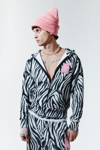 ZEBRA BITE HOODIE - WHITE
