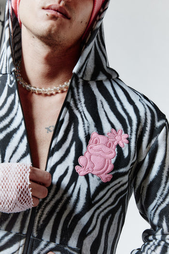 ZEBRA BITE HOODIE - WHITE